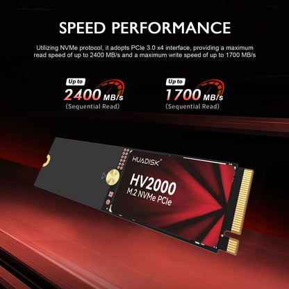 HUADISK 2IN1 2242 2280 NVMe M2 SSD 128GB 256GB 512GB 1TB M.2 PCIe3.0X4 Internal Solid State Drive NVMe HD DISK for DIY PC Laptop
